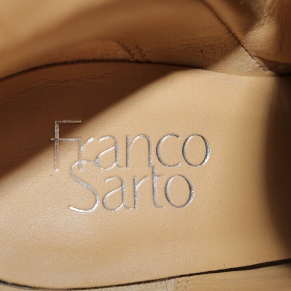 Franco Sarto Womens Dipali Boot Size 7 Black Leather Block Heel Bootie Comfy - Picture 10 of 11